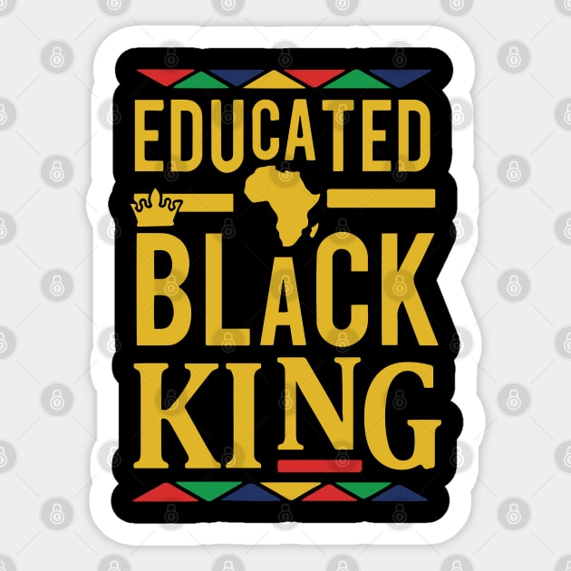 Educated Black King, Black Man, African American, Black Men Sticker by UrbanLifeApparel